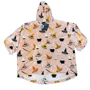 NWT Throwzy Halloween Witch Brew Peach O/S Jr Marlo Lorenz Hoodie Poncho Lounge